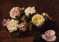 Flores Rosas pintor de flores Henri Fantin Latour
